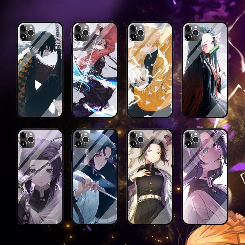 Anime Demon Slayer Kimetsu No Yaiba Tempered Glass Phone Cover Case For Iphone 11 Pro 6 6s Plus 7 8 Plus X Xs Xr Xs Max Shopee Malaysia