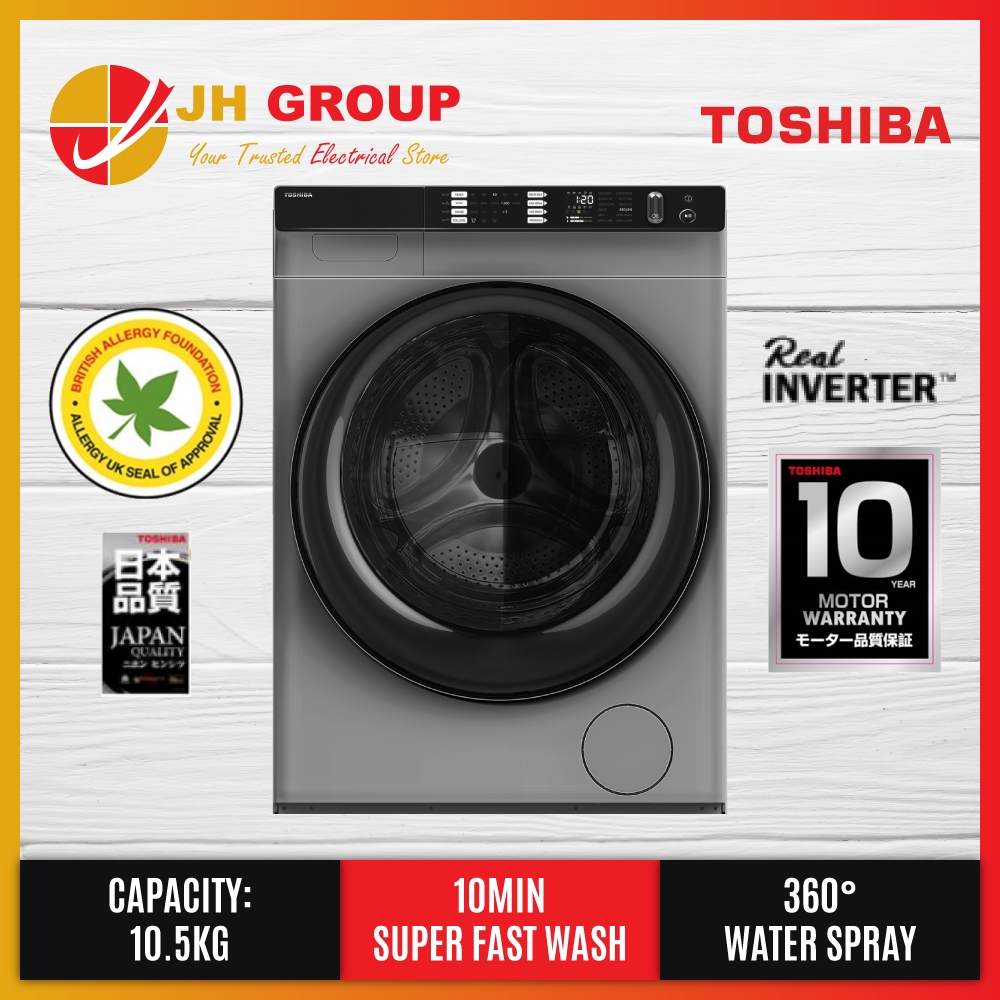 TOSHIBA 10.5KG INVERTER FRONT LOAD WASHER TWBH115W4M WASHING MACHINE