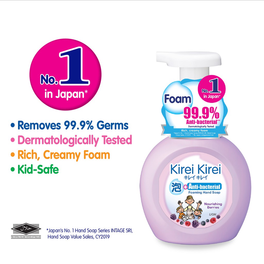 Anti-bacterial Foaming Hand Soap Kirei-Kirei Kids Safe Hand Wash JAPAN ...