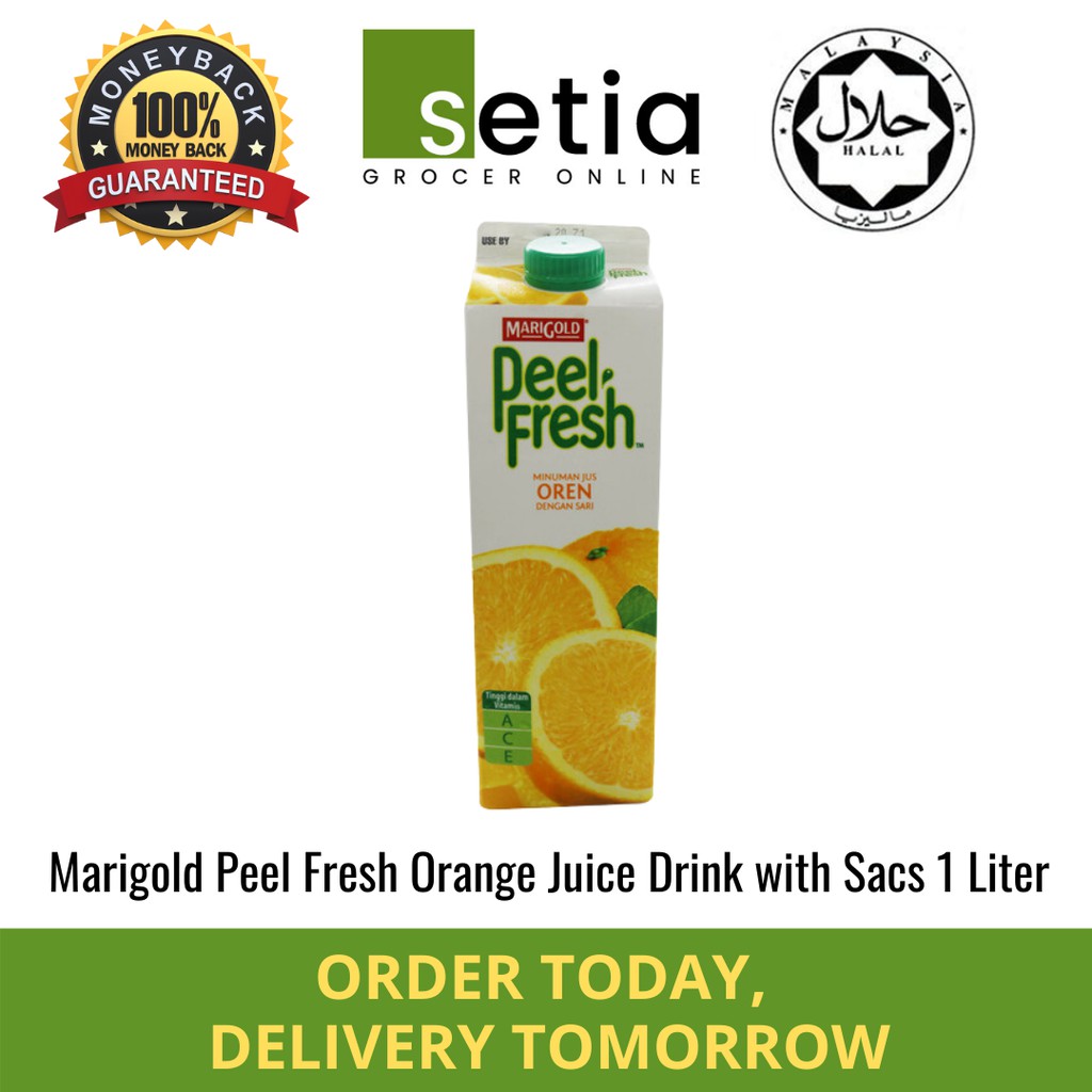 Marigold Peel Fresh Orange Juice Drink With Sacs 1 Liter Shopee Malaysia