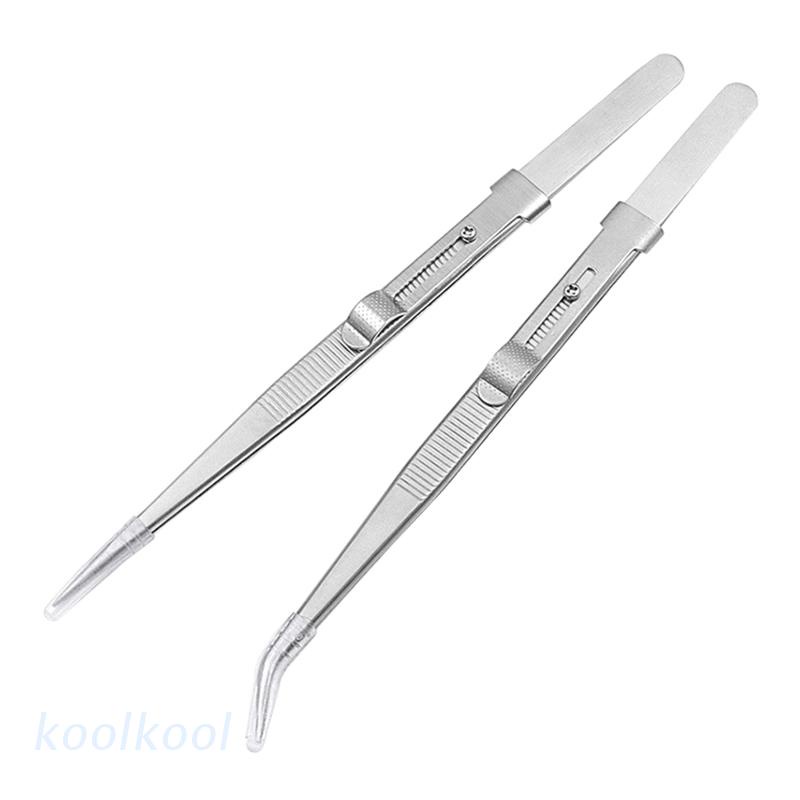 kool Soldering Tweezer Fine Point Tip Straight Tweezer & Locking Curved
