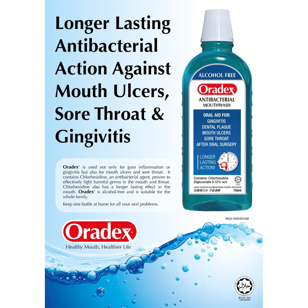 *EXP 08/2023* Oradex Antibacterial Alcohol Free Chlorhexidine