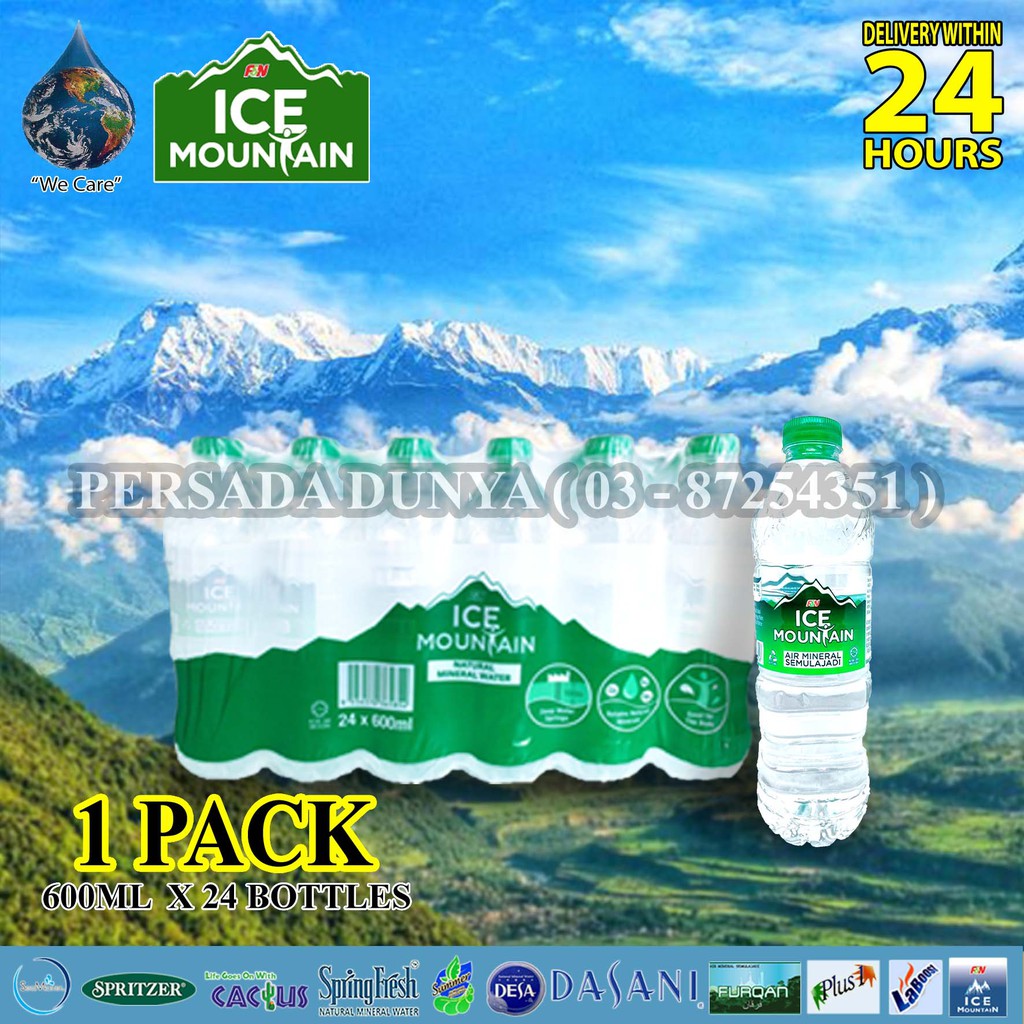 ICE MOUNTAIN Mineral Water Full Pack (600ml x 24 Bottles x 1 Shrink