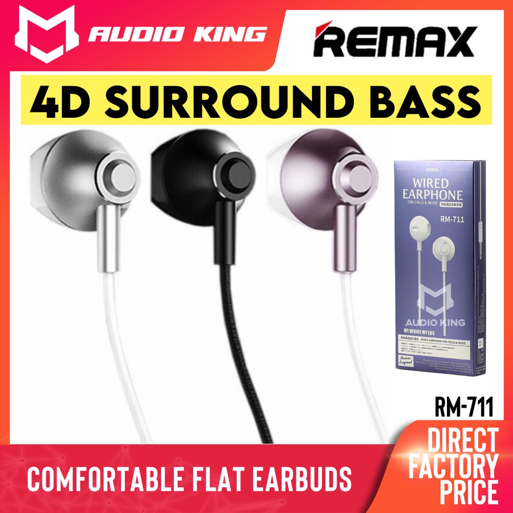 REMAX Earphone Bass Original Remax Wired Earphone With Mic RM711