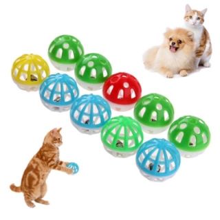 ⚽ BOLA KUCING / ANJING ⚽ Pet cat Toy Hallow Tinkle Bell Ball Small Plastic Playing Ball Pet Toy Gift