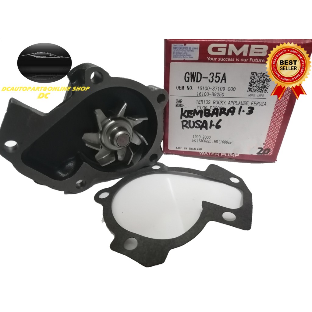 WATER PUMP PERODUA KEMBARA OLD (NO DVVT) RUSA 1.6 DAIHATSU FEROZA (GWD