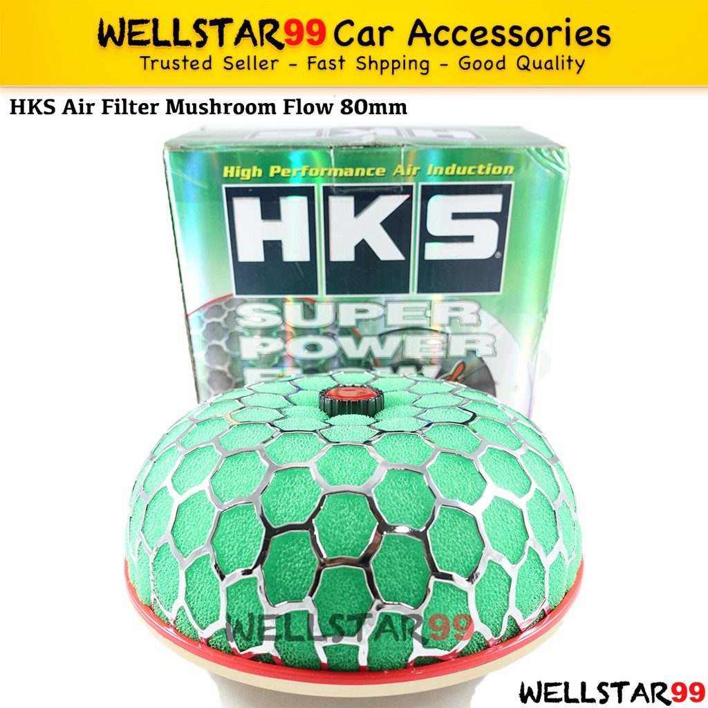 HKS Universal Air Filter Mushroom Air Intake Green Big 80mm Shopee