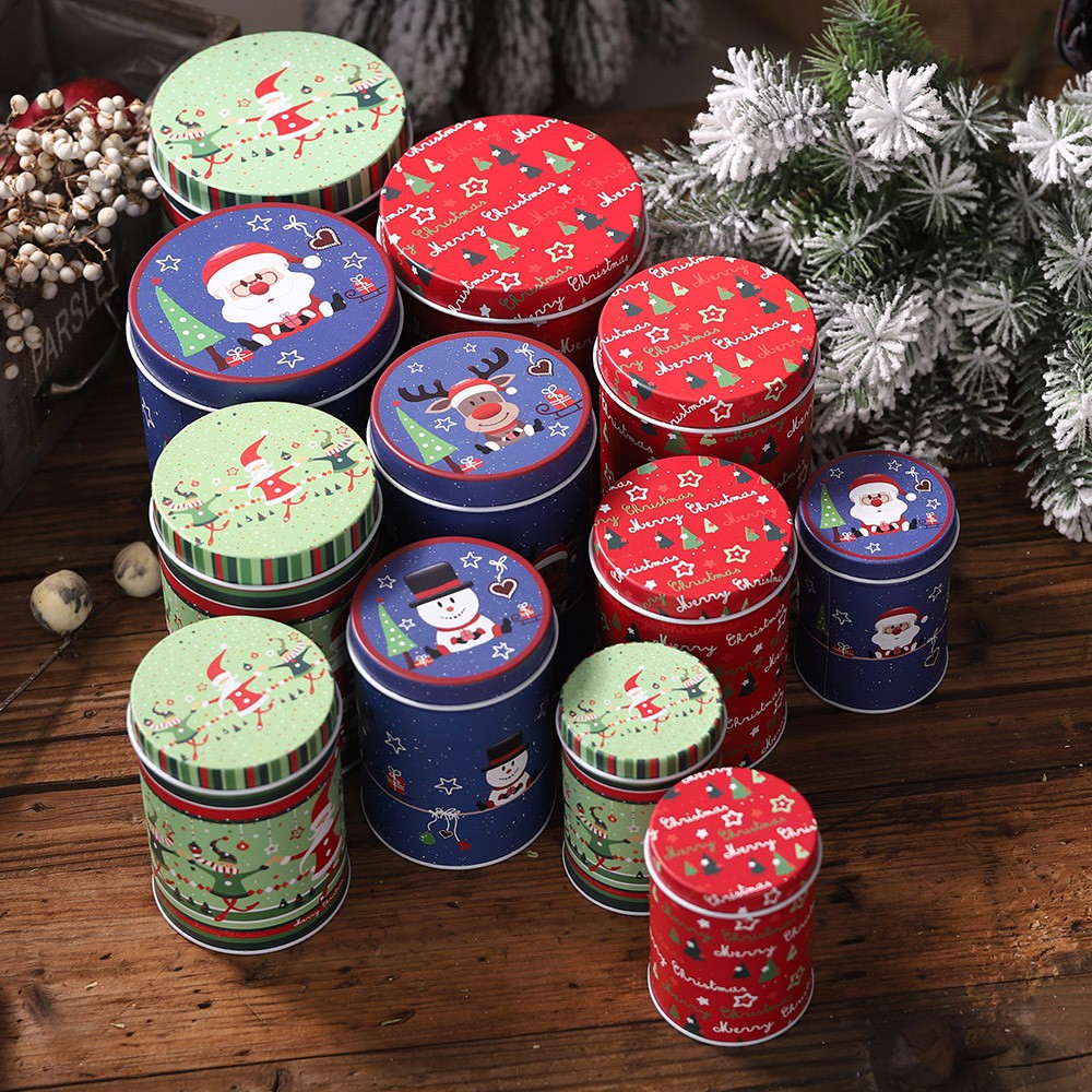 christmas tin canisters