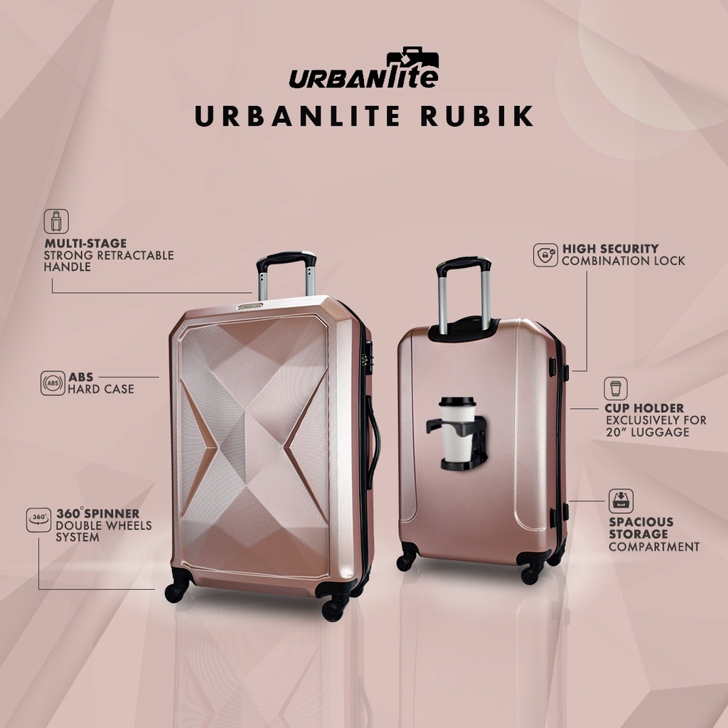 Urbanlite Rubik 3 IN 1 (20”+24”+28”) Hard Case Cup Holder Luggage - ULH9919 #5