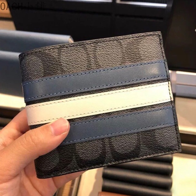 coach wallet men blue