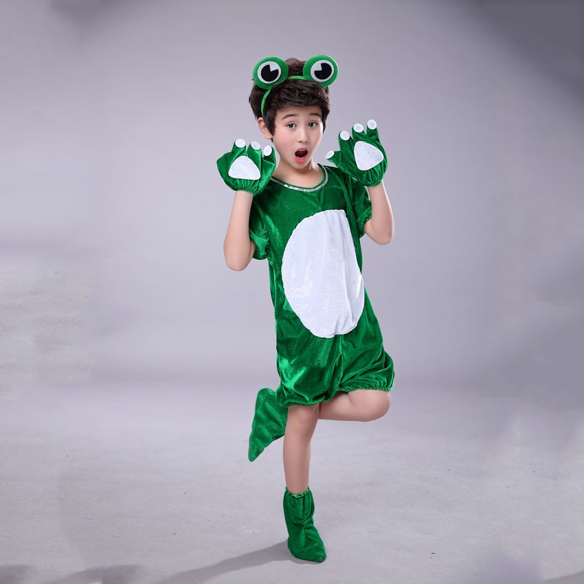 Childs Boys Girls Green Frog Animal Amphibian Fancy Dress Costume Outfit 3-9 yrs