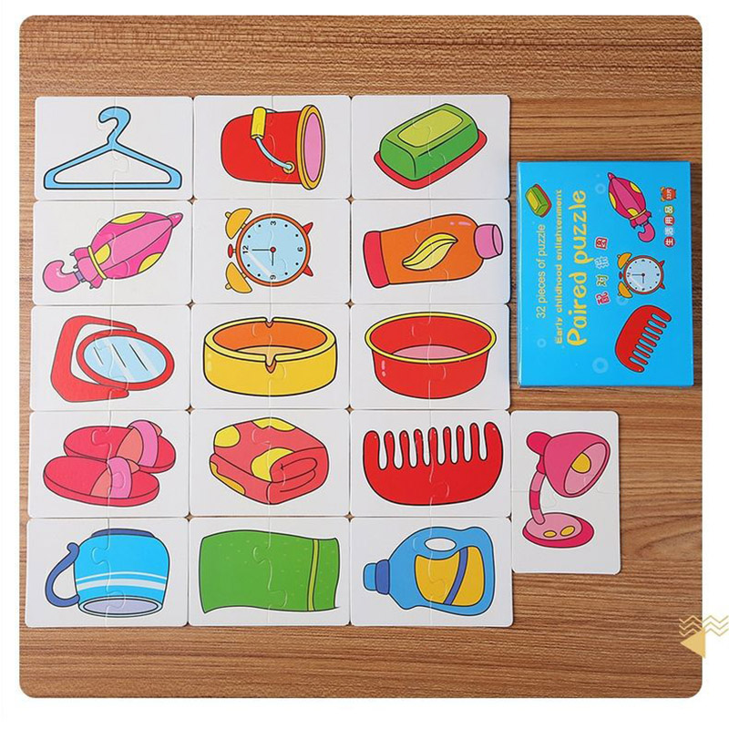Versatile Must 32pcs Baby King Paired Puzzles Set Stationery Early Learning Educational Montessori Toys - Image 2