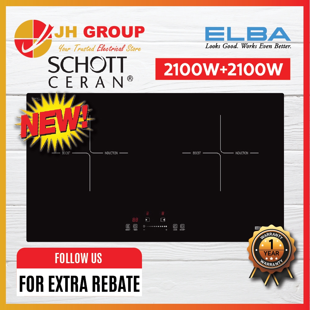 Elba BuiltIn Induction Cooker (2100W+2100W) EicG3602St/EicK7082St(Bk