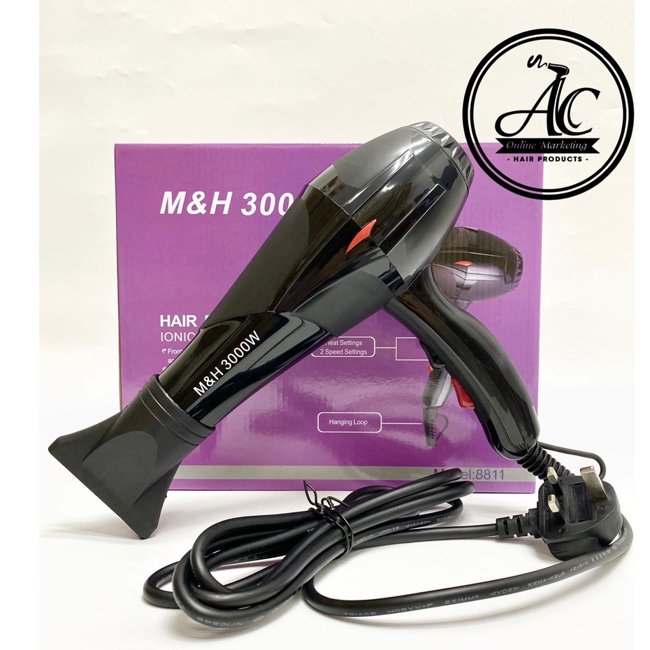 HAIR DRYER ( M&H IONIC PROFESSIONAL SALON ) 蓝光 负离子 发廊专用 风筒 Salon Hair Dryer 吹风筒 Saloon Hair Dryer