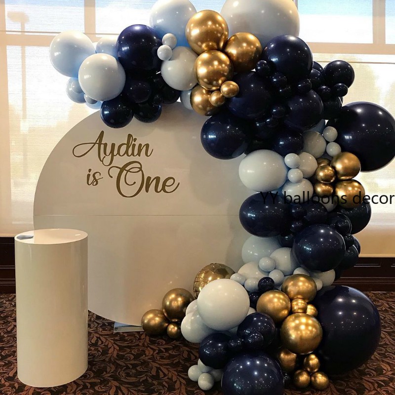 120pc Hot Maca Navy Blue Gold Pastel Global Balloons Garland Arch Kit Birthday Wedding Baby Shower Anniversary Party Diy Shopee Malaysia