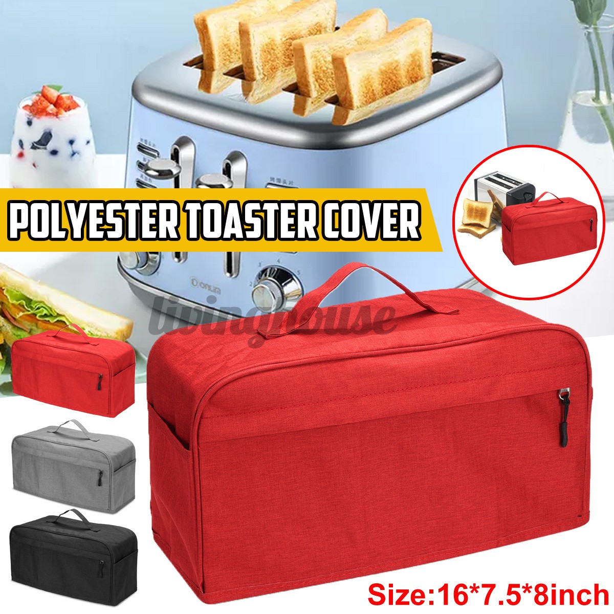 Durable Bread Machine Waterproof Cover 4 Slices Toaster Bakeware