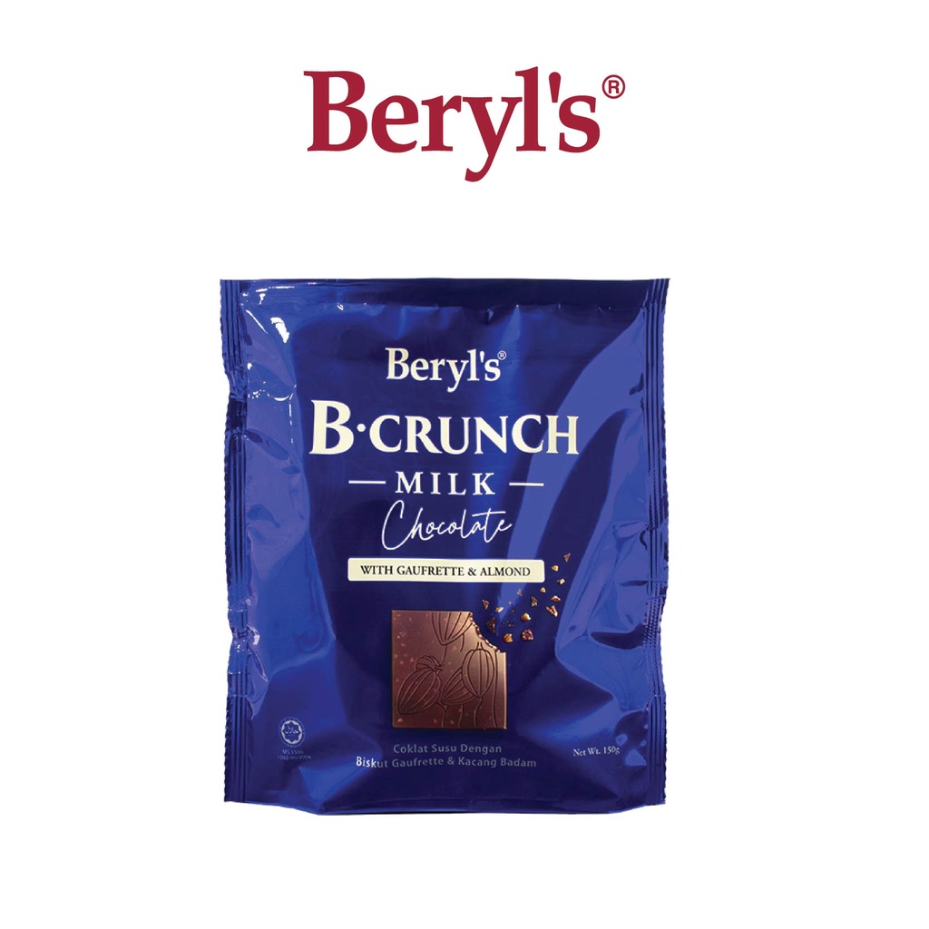 Beryl's B Crunch Milk Chocolate With Gaufrette & Almond 150g | Shopee ...