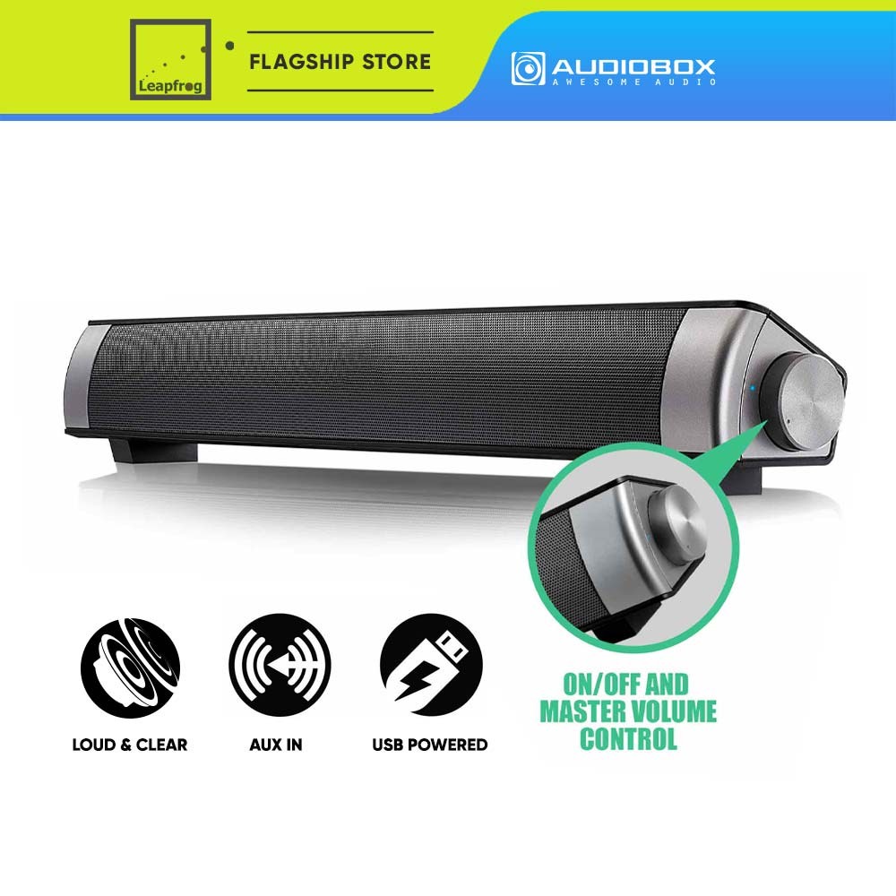 AudioBox U150 | SonicGear SonicBar U200 | Powerful Wired Sound Bar Speaker with Master Volume Control | For PC and Phone