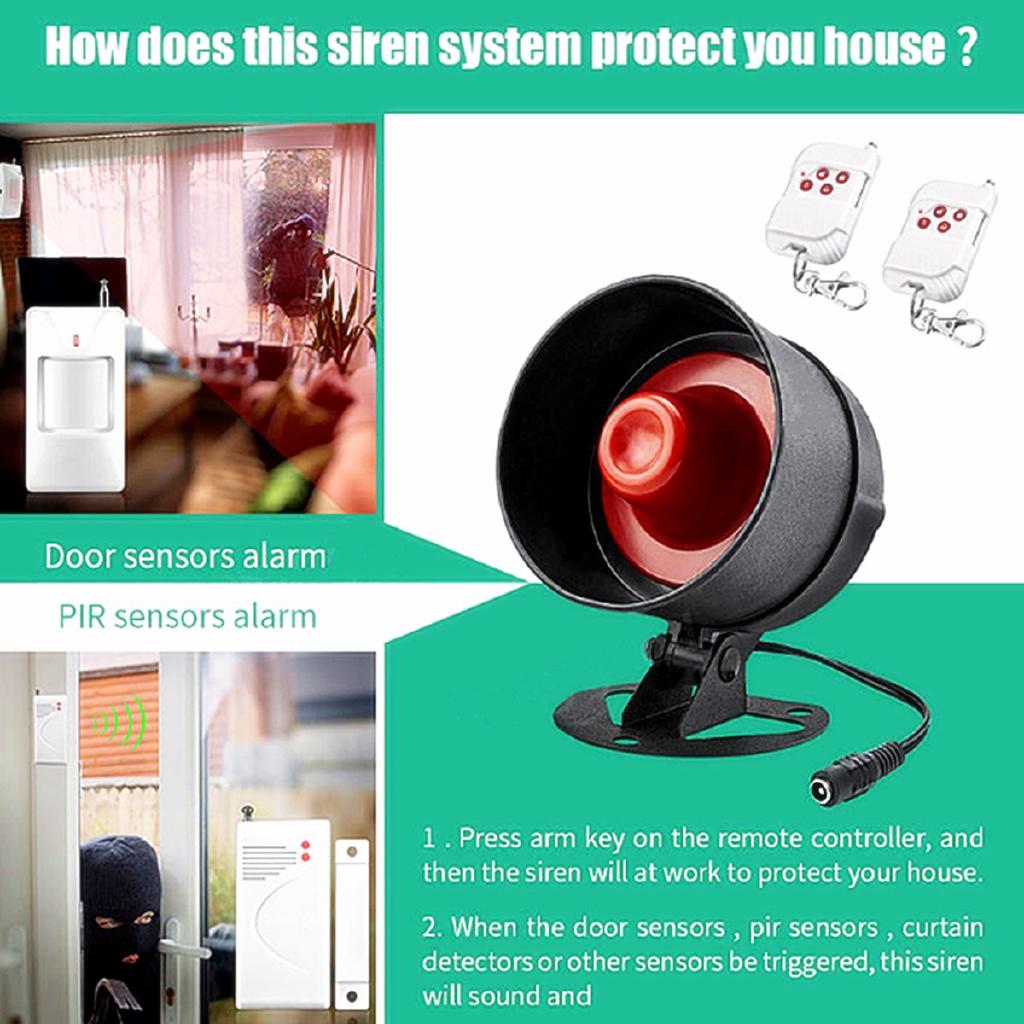 Wireless Loudly Sound Flash Strobe Siren Sensor Intruder Smart Home