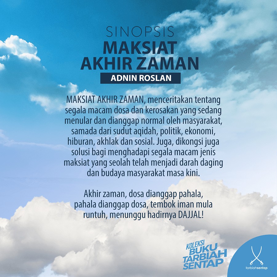 Buku Maksiat Akhir Zaman Adnin Roslan Shopee Malaysia