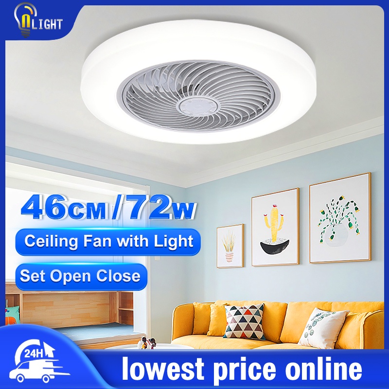 46cm/72W Ceiling Fan with Light Kipas Siling Kdk With Remote Dimmable ...