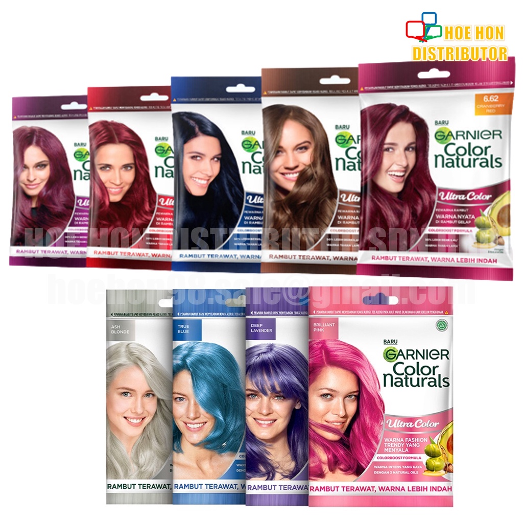 Garnier Color Naturals Ultra Hair Dye Colour Ash Golden Brown Blonde Deep  Lavender Pink True Blue 30g + 30ml Pack Sachet | Shopee Malaysia