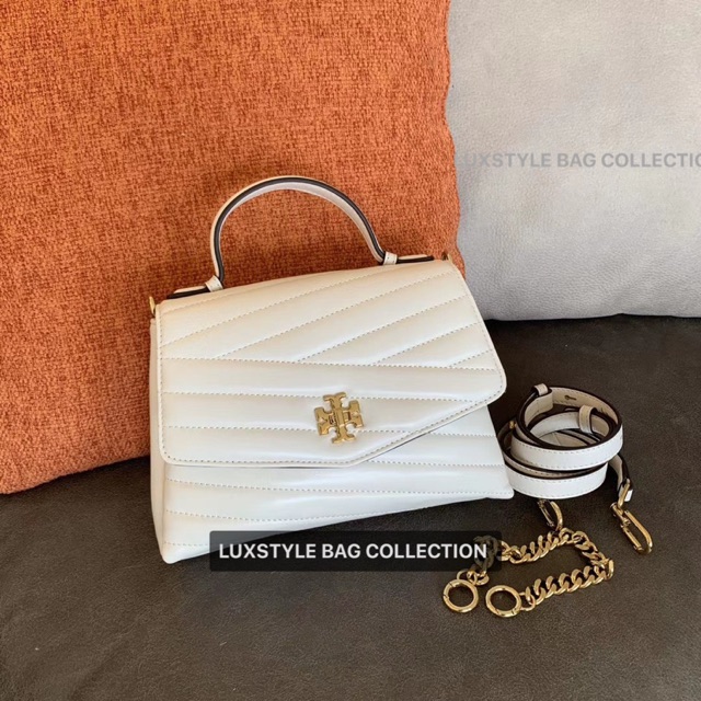 💯 Authentic Original Tory Burch Kira Chevron Top Handle Satchel Crossbody  Shoulder Bag White | Shopee Malaysia