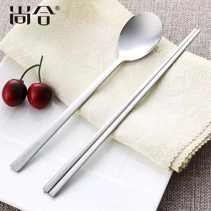 1x Korean Spoon and Chopsticks Set Stainless Steel Shopee Malaysia