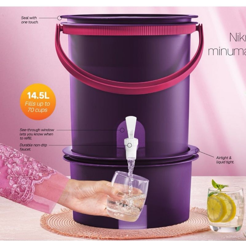 Water Dispenser 14.5L (watermelon/ purple) - tupperware brands