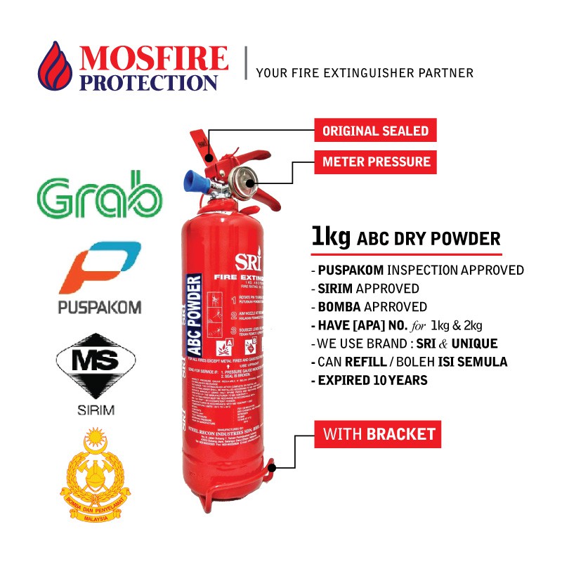 [READY STOCK] FIRE EXTINGUISHER / PEMADAM API - 600g / 1kg / 2kg [Brand ...