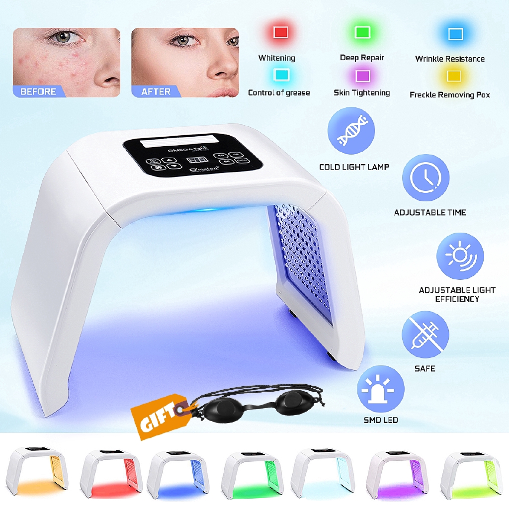 LED PDT 7 Color Light Therapy Skin Rejuvenation Facial Anti-aging Beauty Machine | Shopee Malaysia