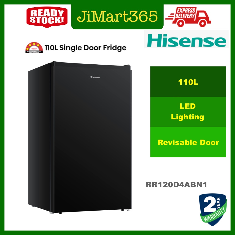 Hisense Single Door Refrigerator 110L Fridge Peti Sejuk 1 Pintu RR120D4AGN RR120