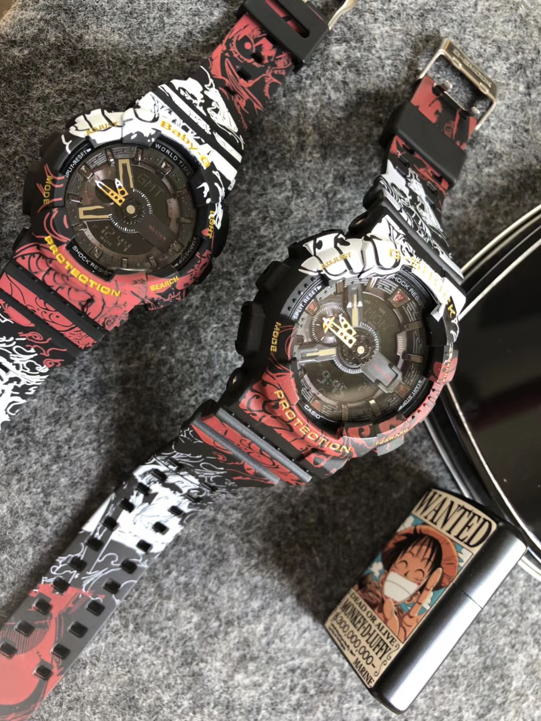 Ga G Shock X One Piece Luffy Co Branded Watch Couple Set V1 Shopee Malaysia