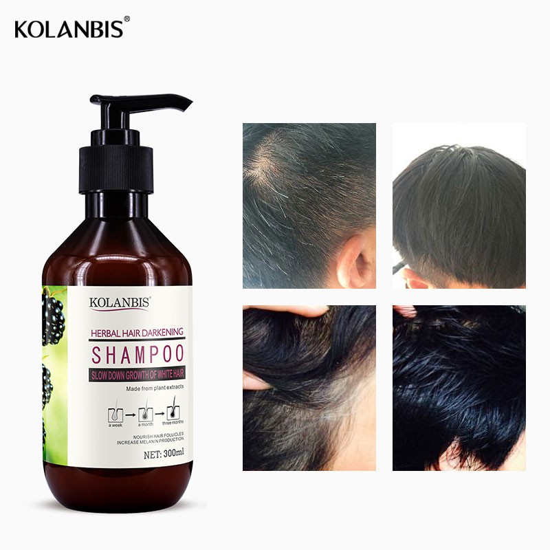 Herbal Shampoo Nutrition Treatment Anti Gray Hair Reduce White