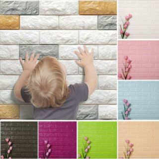 70X77cm (XL SIZE ) Wall Stickers PE Foam 3D WallPaper Brick Waterproof Self Adhesive Wallpaper 70 x77 cm (XL Size)