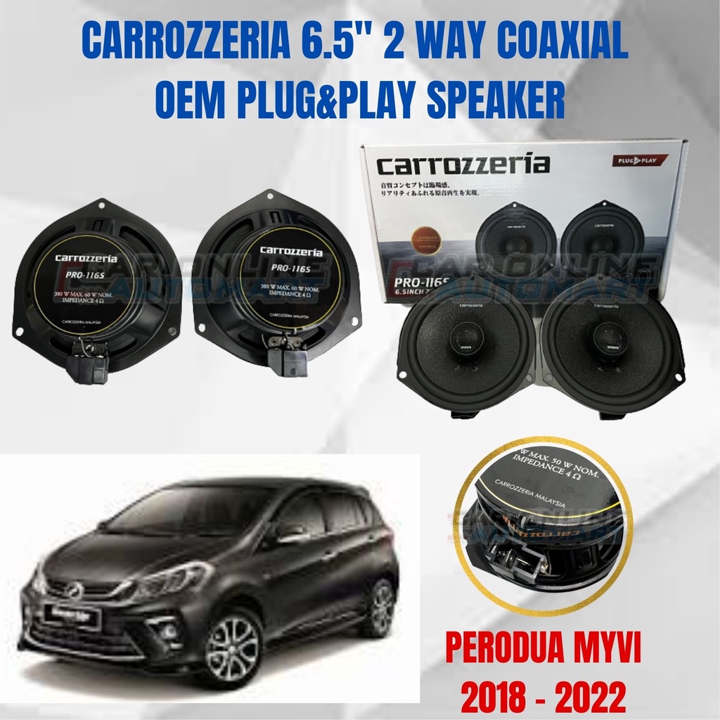 FOR PERODUA MYVI 2018 2022 OEM Plug and Play CARROZZERIA 6.5" 2 Way