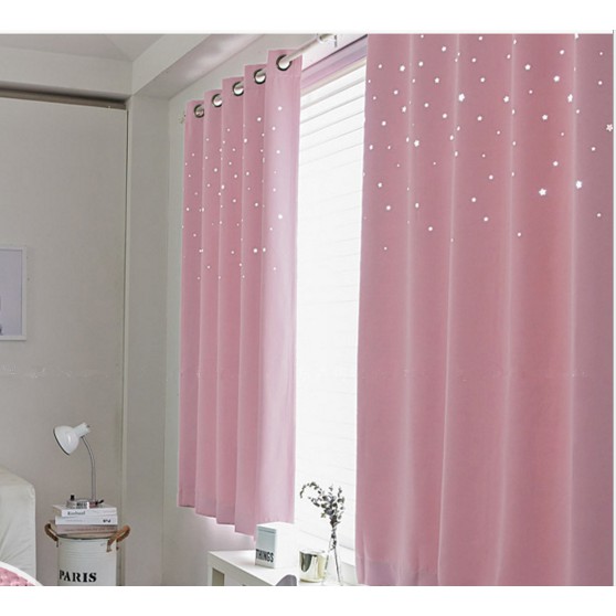 Korean Hollow Star Bedroom Shade Curtain Sliding Door Window
