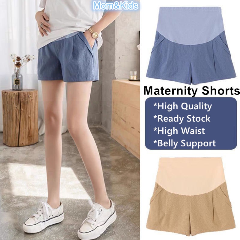 Mom&Kids Ready Stock Cotton Linen Maternity Shorts Pants Pregnancy Mother Wear Clothing Pants Korean Fashion Pregnant Pants Seluar Maternity # Seluar Mengandung 孕妇裤 孕妇短裤 孕妇三分裤 孕妇阔腿裤 孕妇装 孕婦褲 孕婦裝 新款