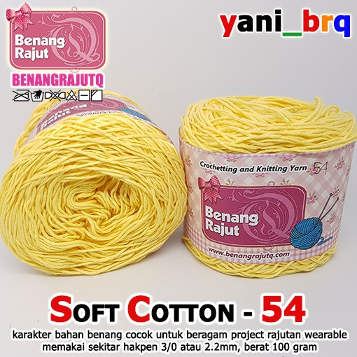 Soft Cotton Bali Sc 54 Yellow Yani Brq Knitting Yarn Shop Q Shopee Malaysia