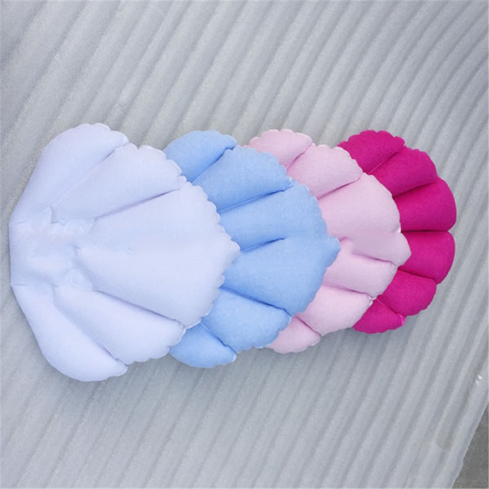 Inflatable Pvc Bathtub Pillow With Suction Cups Covered With Towel