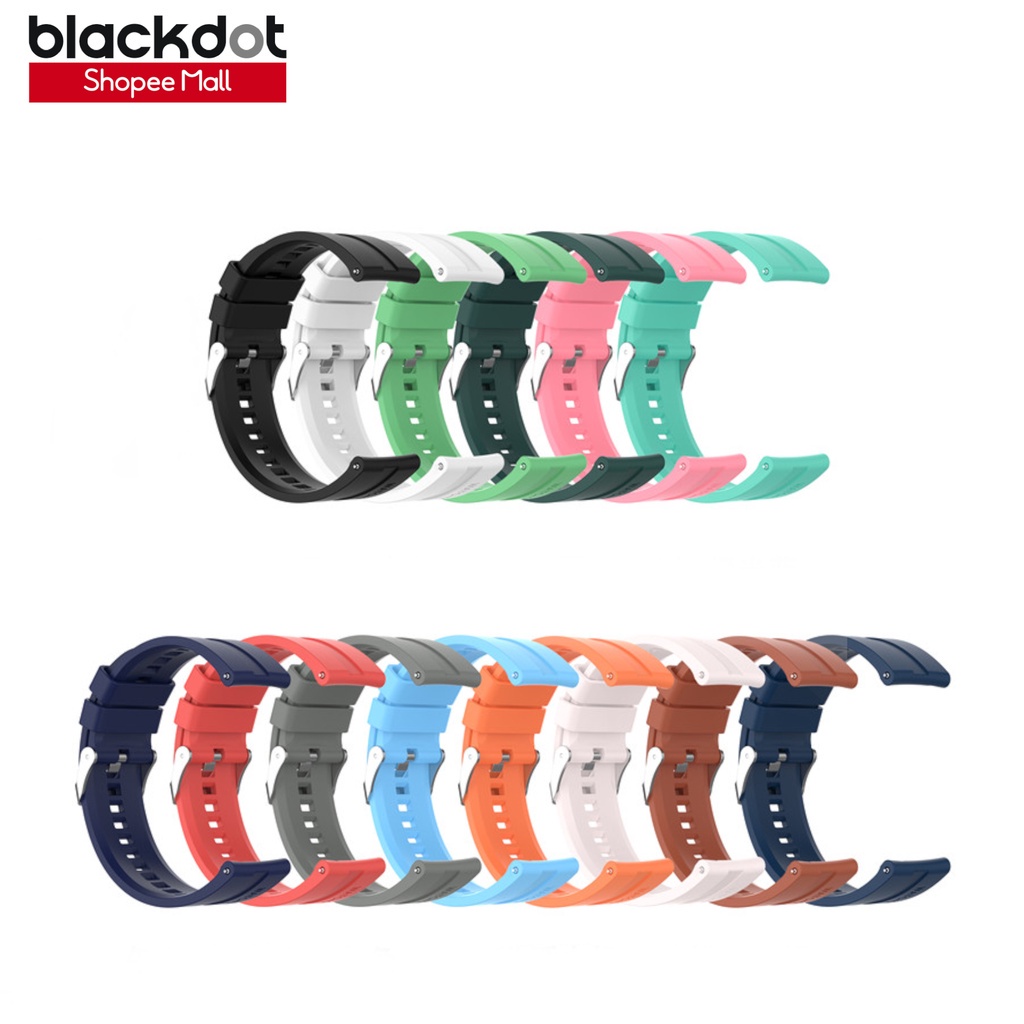 ◐✟Blackdot V200 & Gt 1 Tali Silikon 22Mm Smartwatch Dengan Gancu Perak