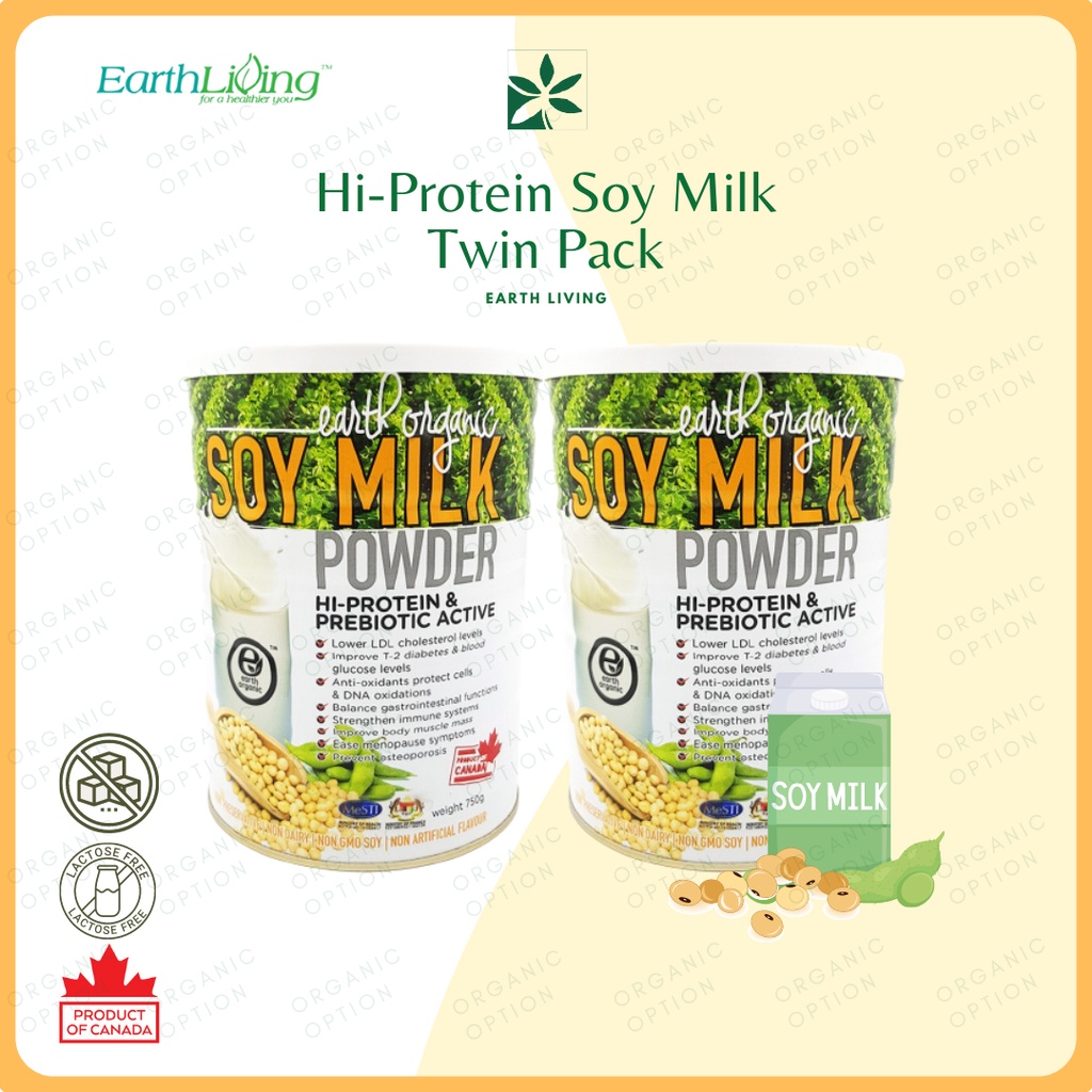 Earth Living Organic High Protein Soy Milk 750gm X2 Value Pack Shopee Malaysia