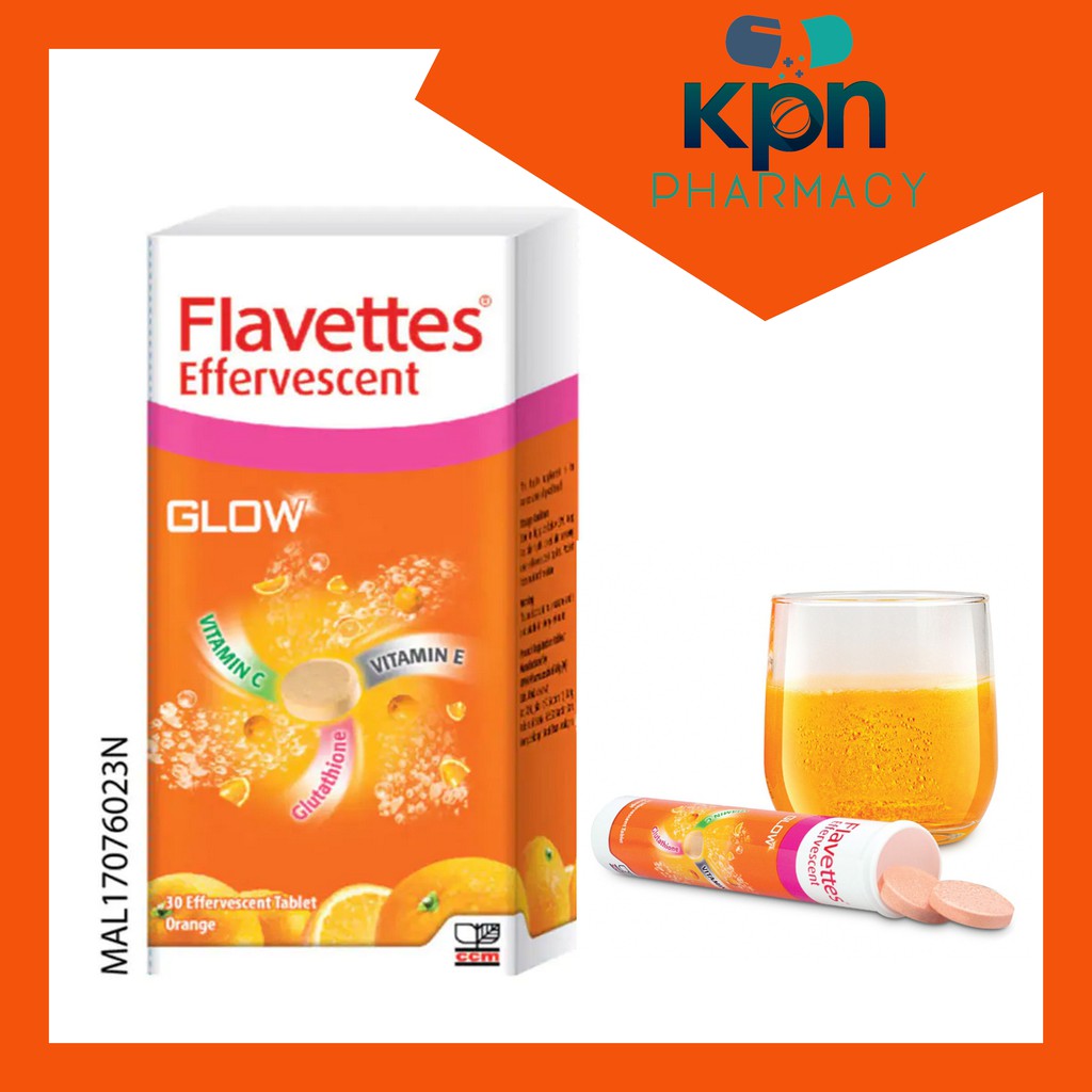 Flavettes Effervescent Glow Vitamin C Whitening/Pemutih ...