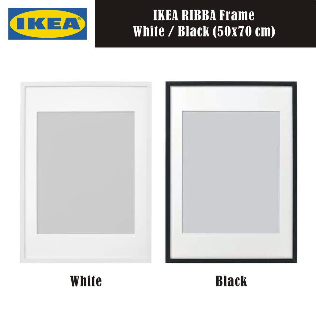 lijn verhaal Transformator IKEA - RIBBA Frame White / Black (50x70 cm) | Shopee Malaysia