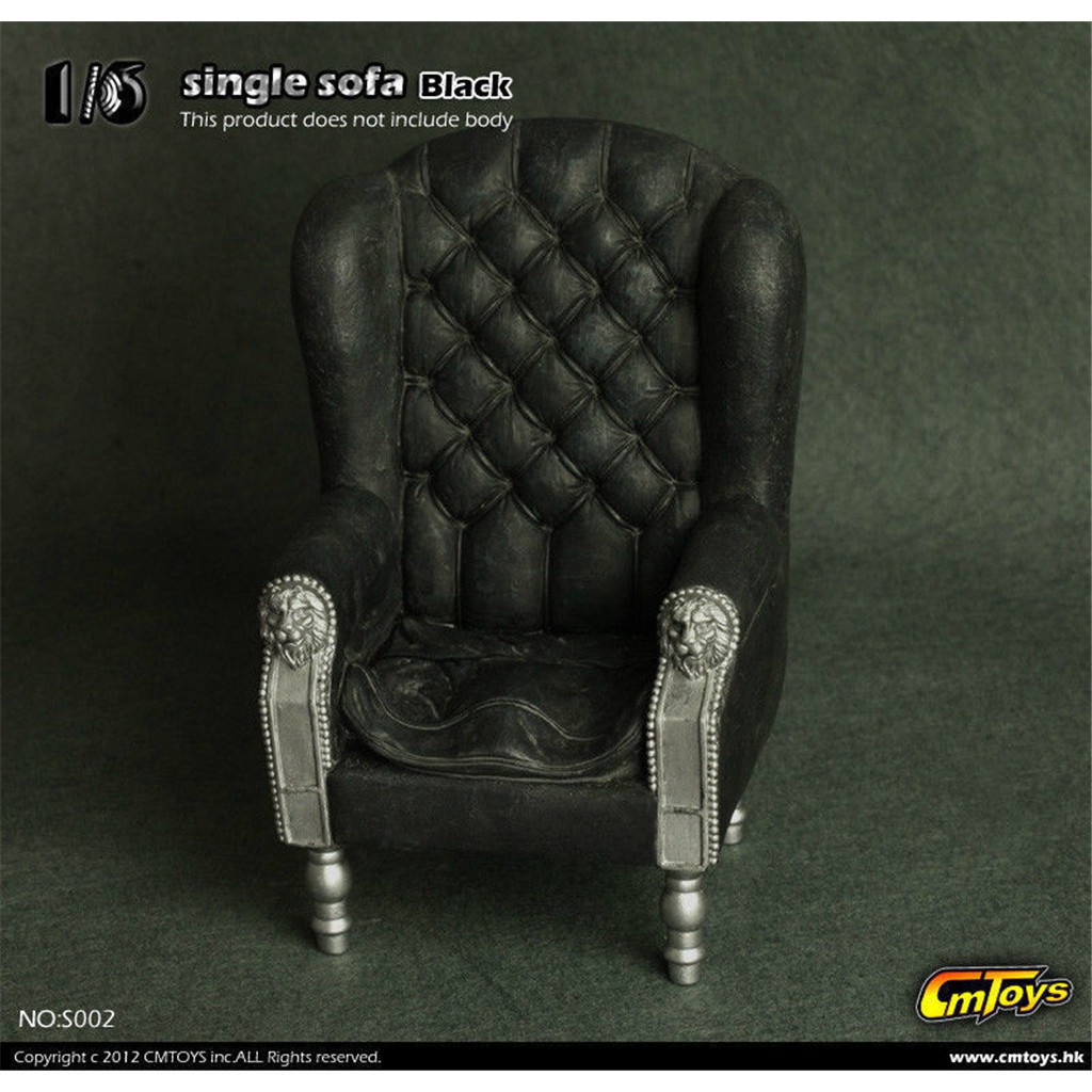 1//6 Scale CM Toys Model PVC Black Single Sofa Chair Furniture S002 F 12/" Figure