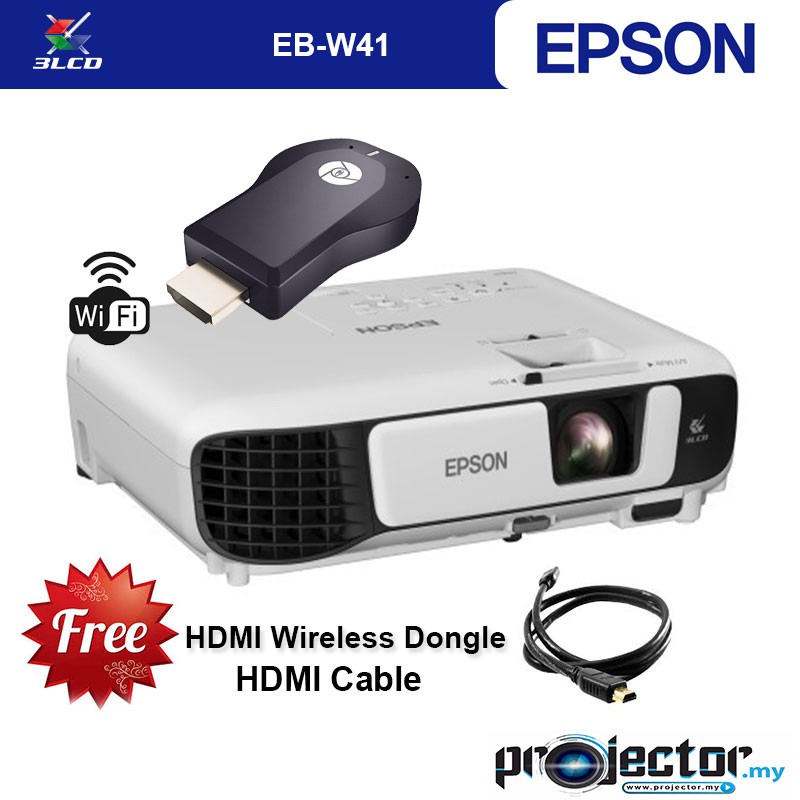 Epson Eb W41 3600 Ansi Lumens Wxga 3lcd Projector Hdmi Usb Vga Port Shopee Malaysia