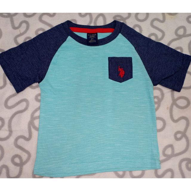 Baju Budak US Polo Boy Tee Green Blue