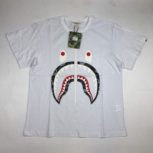 bape shark white t shirt