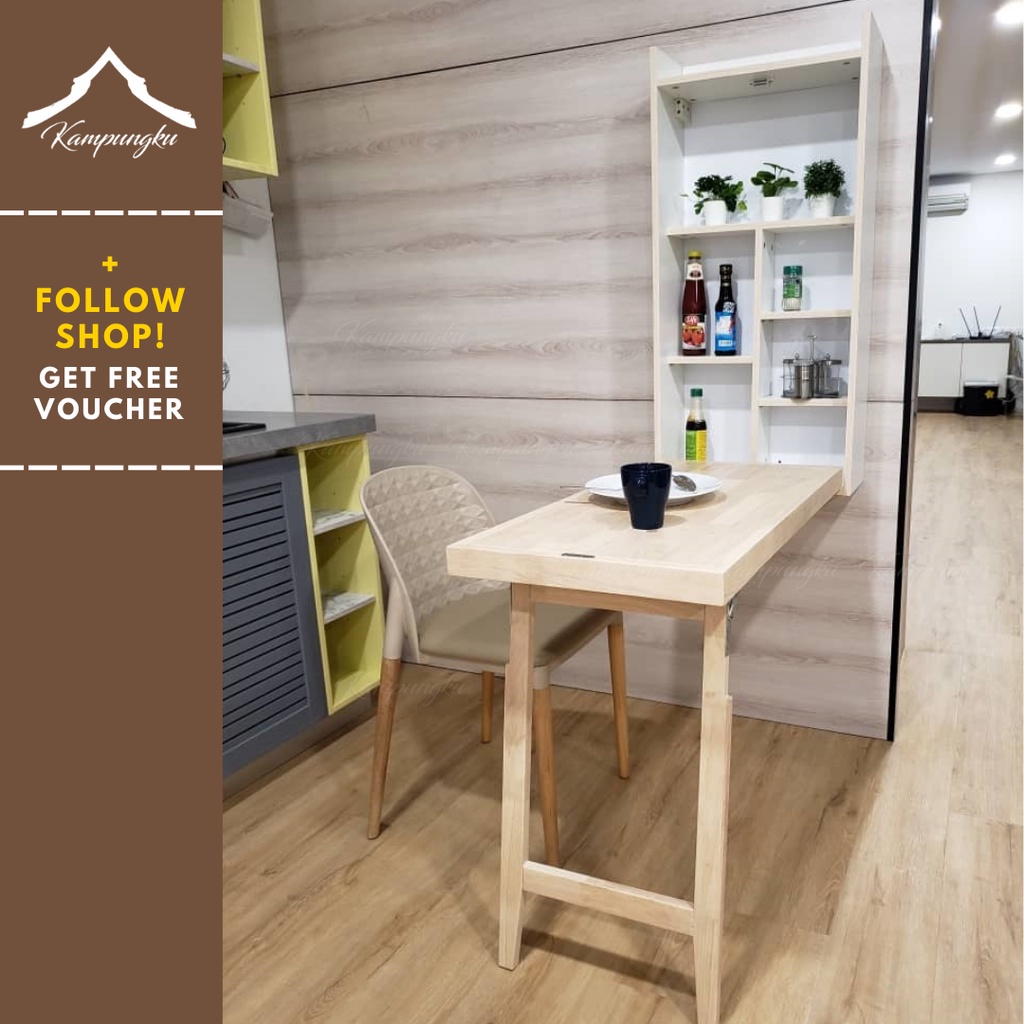 Perabot Kampungku Ready Stock Wall Mounted Folding Tablesolid Wood