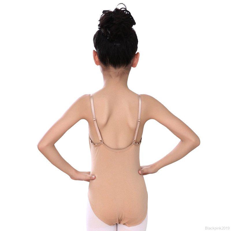 Children Sexy Seamless Camisole Skin Color Gymnastics Leotard Girls Dance Ballet  Underwear Nude Leotard Present Strap